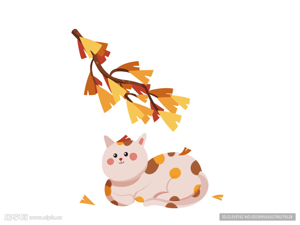 秋天卡通猫咪