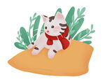 手绘卡通小猫