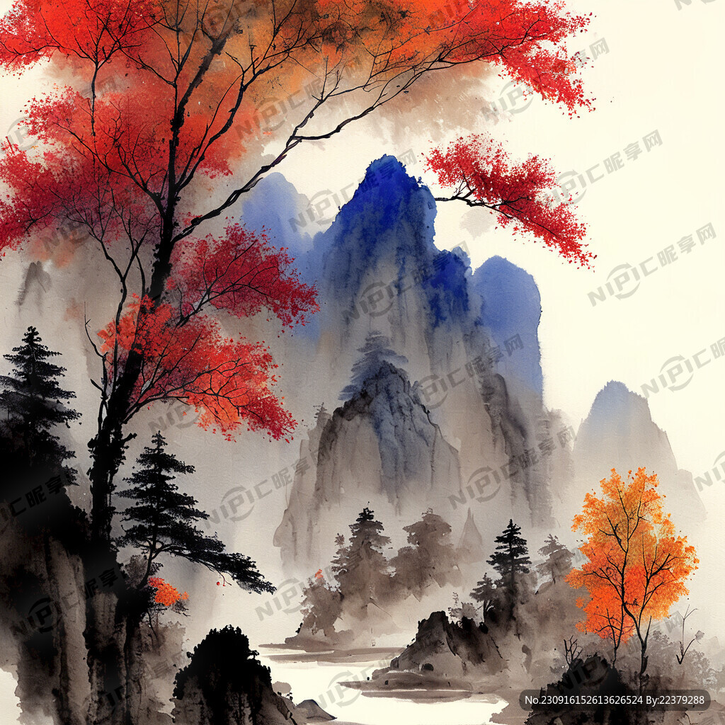中秋节中国风山水