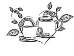 茶壶线描