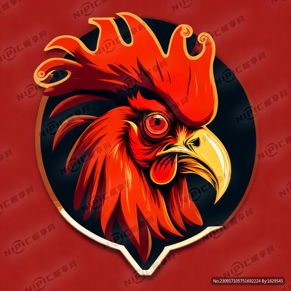 红公鸡头标志无背景图