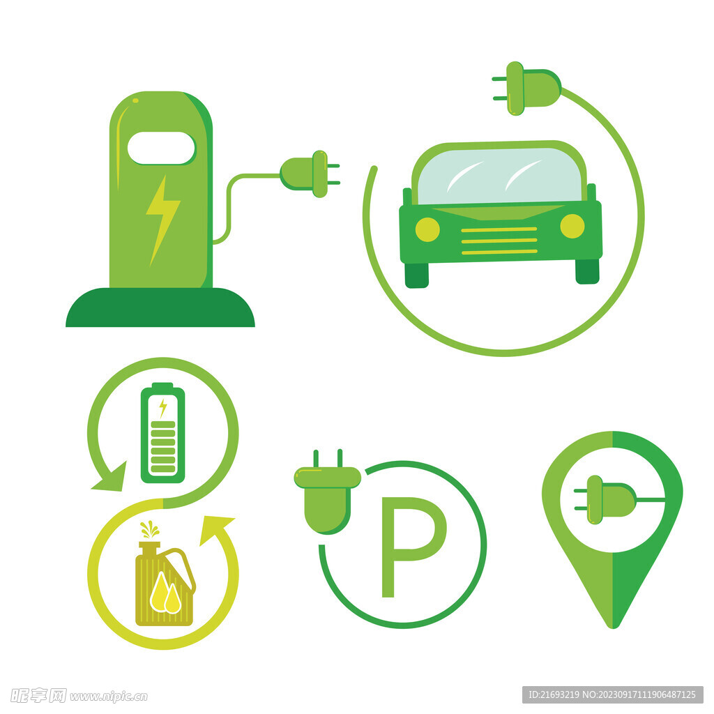 绿色电动汽车素材