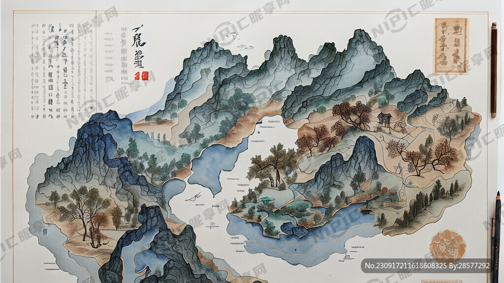 中国立体地形图