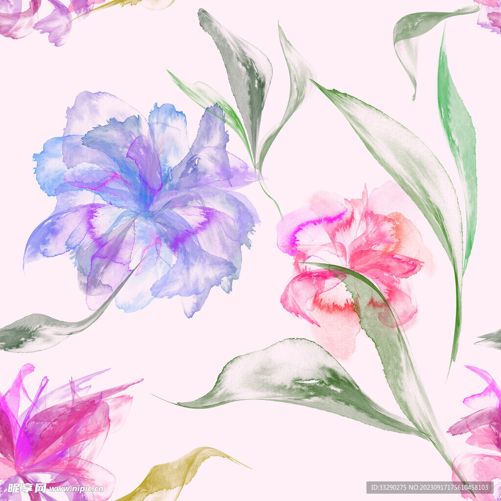 水彩花