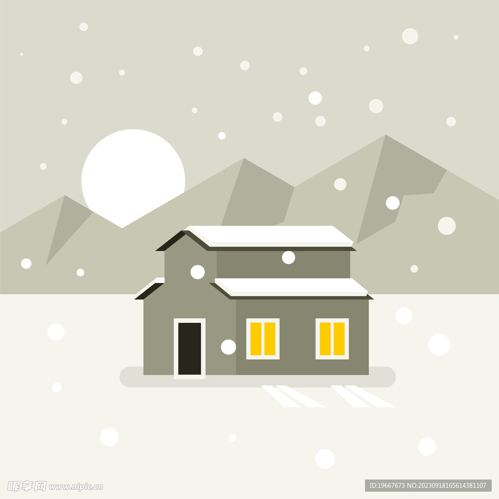 雪天房屋风景