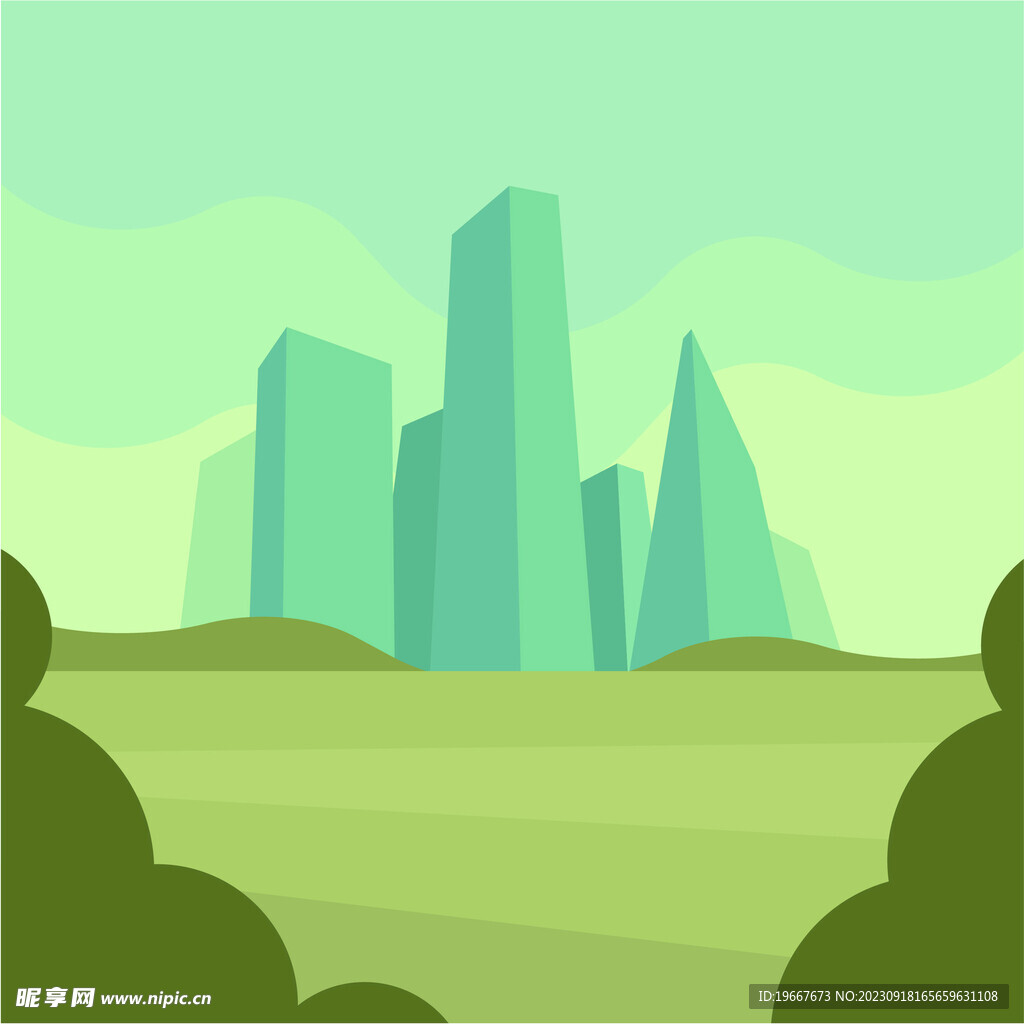 风景插画  