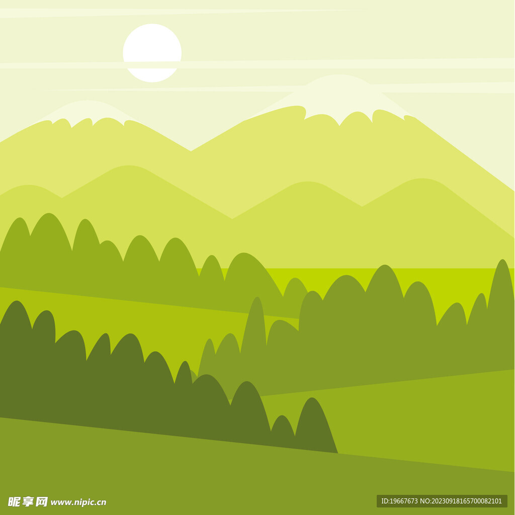 风景插画  
