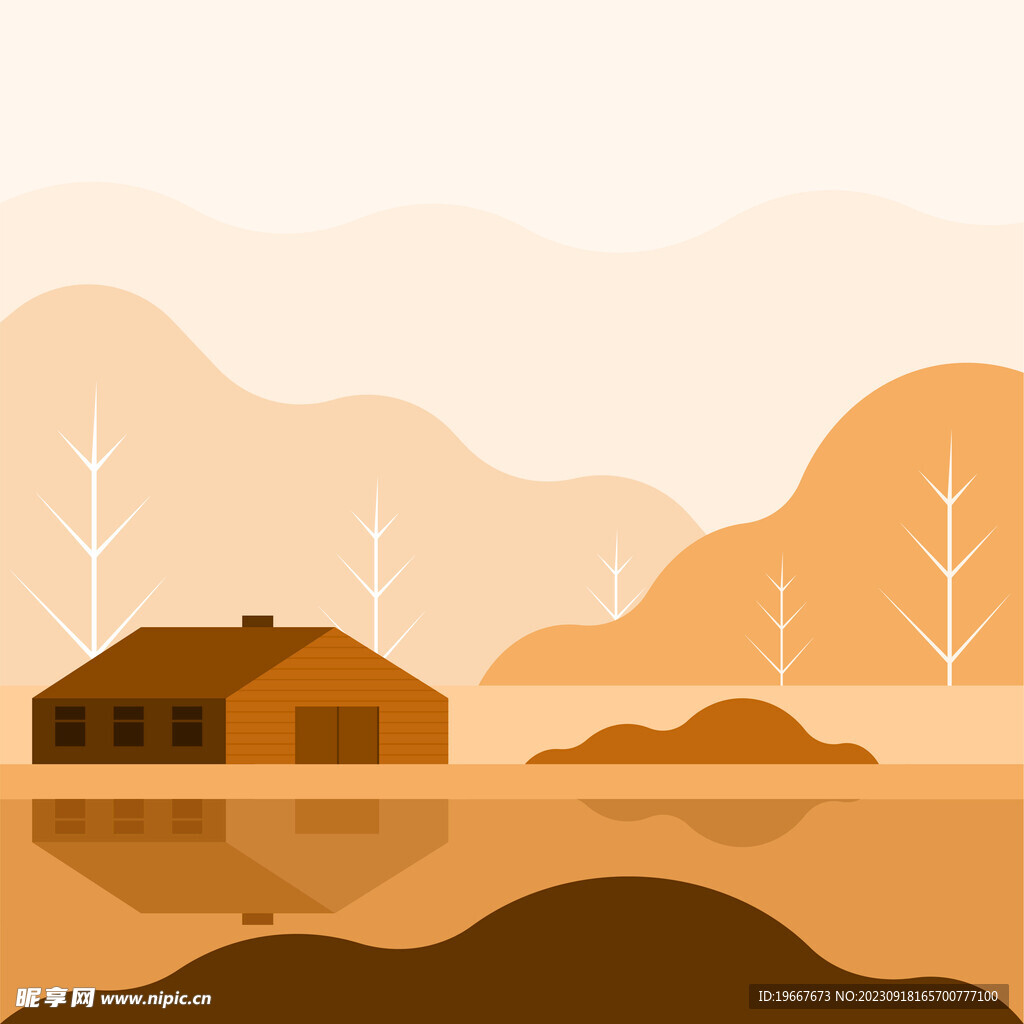 风景插画  