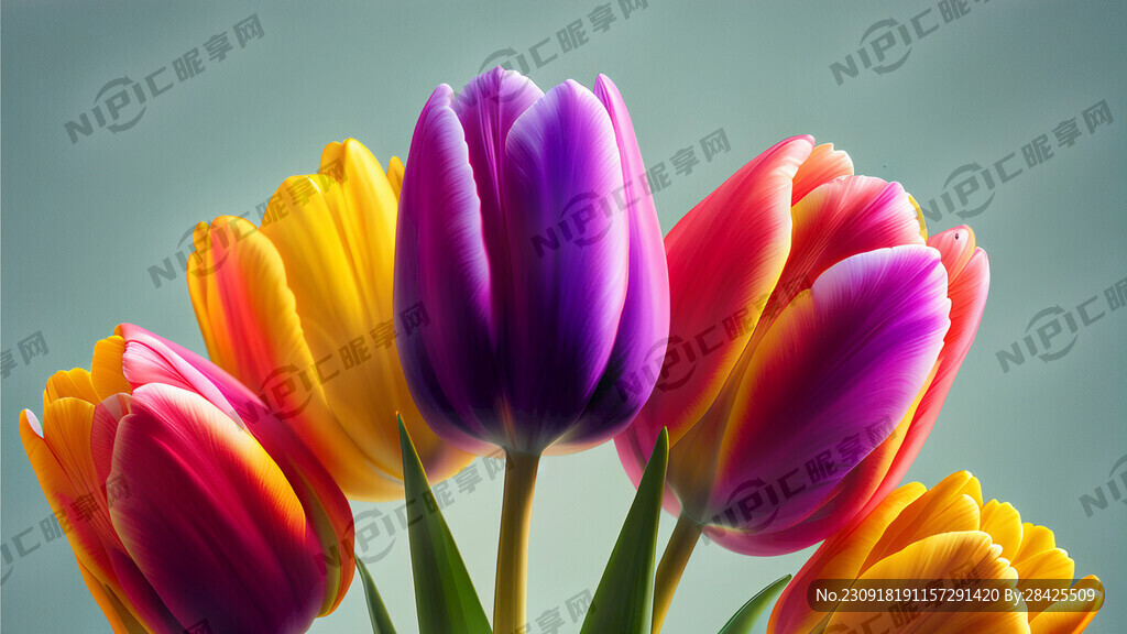 郁金香 颜色鲜艳