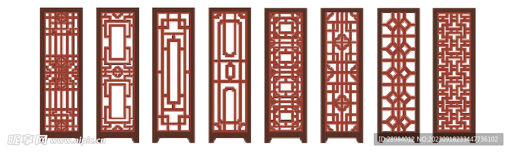 中国风花纹古典中式边框元素