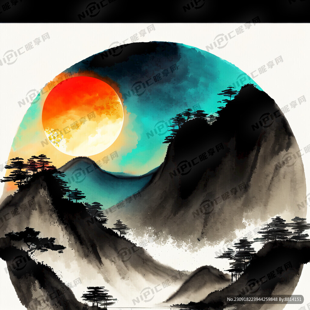 朝阳升明月光影家国情