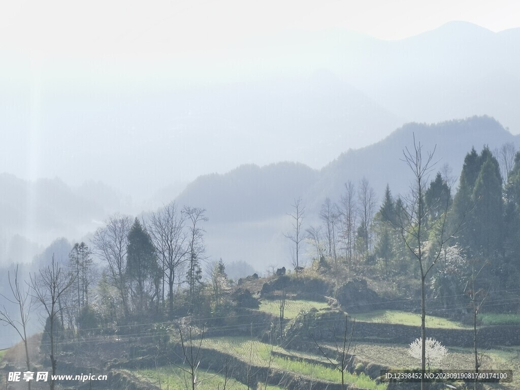 乡村晨曦美景