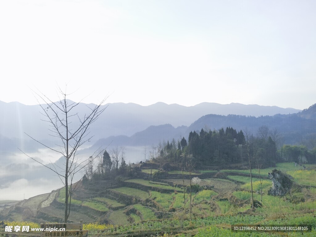 山村晨曦美景