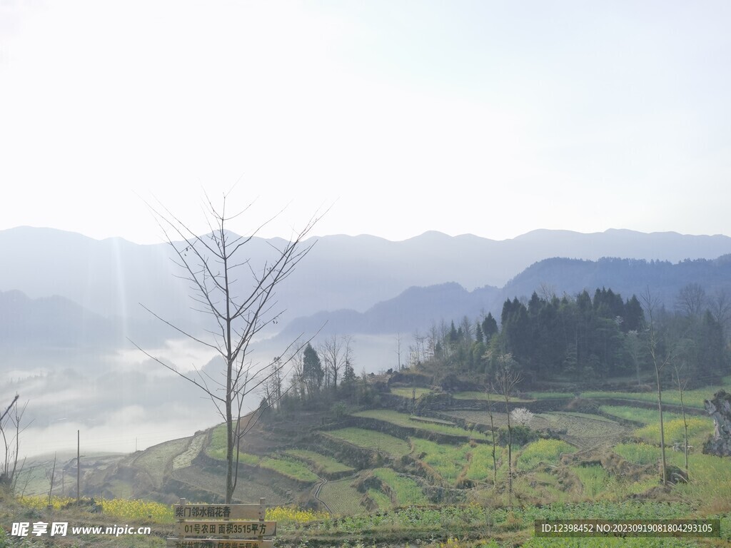 山村晨曦美景