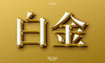 3D立体白金字体金镶玉字体样机