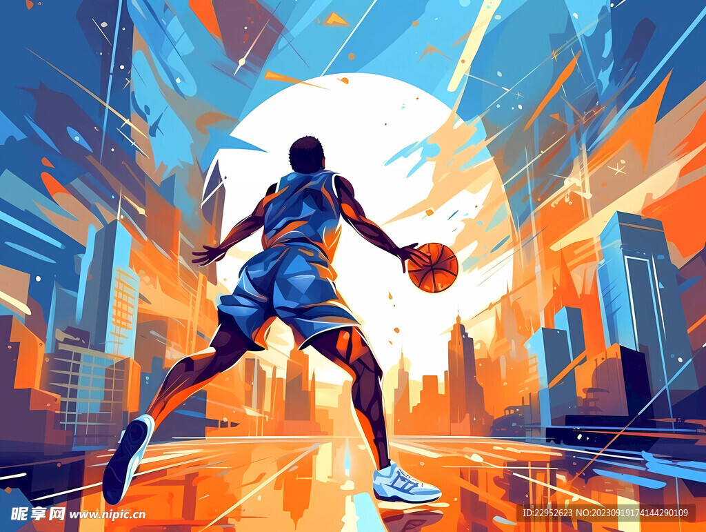 篮球体育插画背景