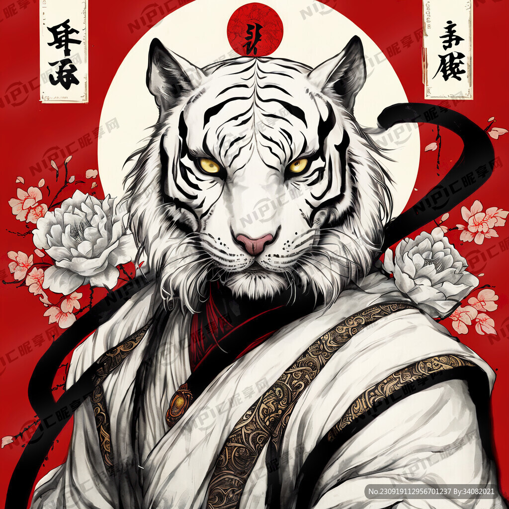 蜘蛛侠白虎水墨风