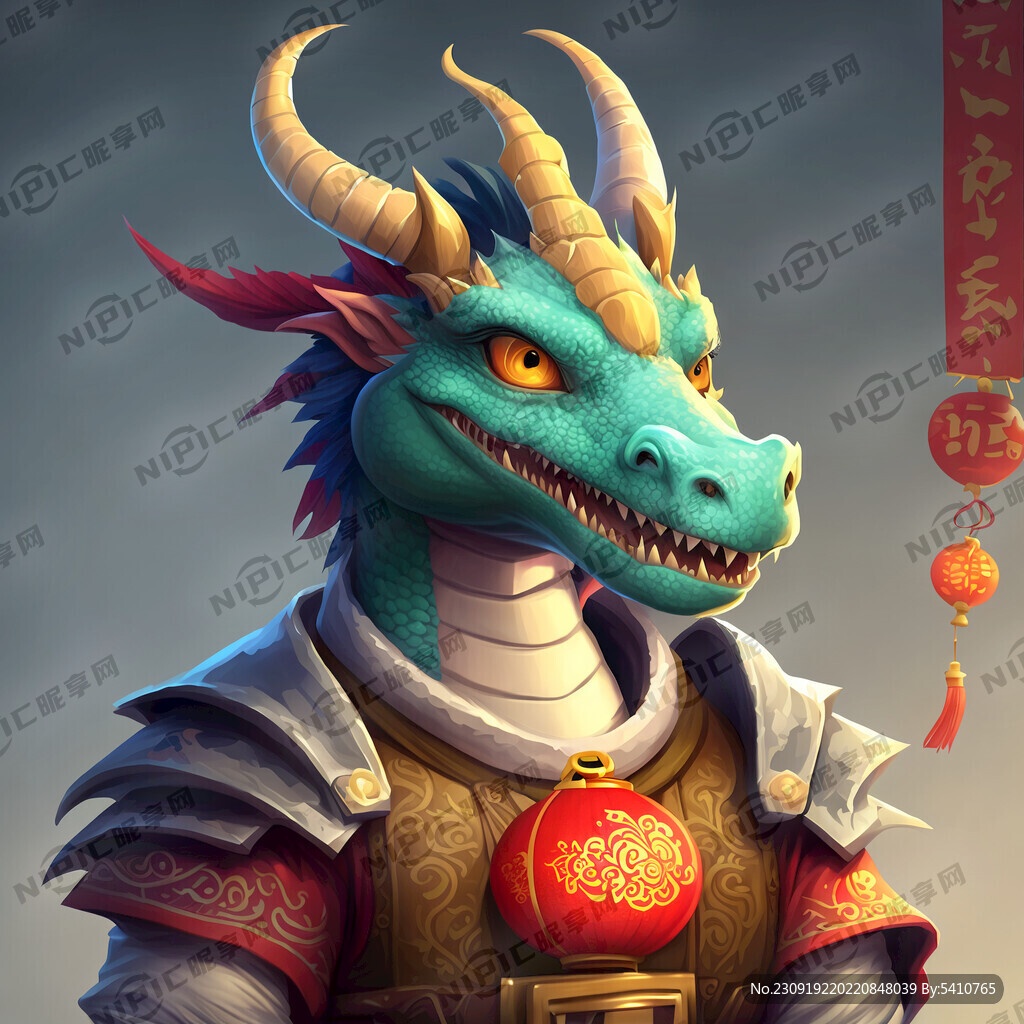 卡通龙 龙头人身 喜庆 龙年