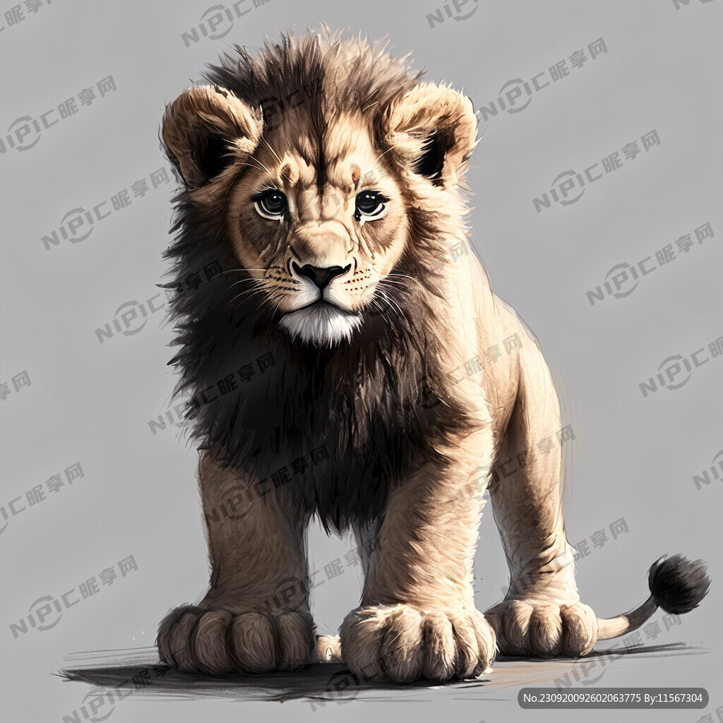 小狮子全身素描