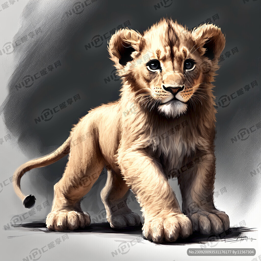 小狮子全身素描