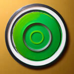 圆盘俯视图，艺术油漆，墨绿色色，