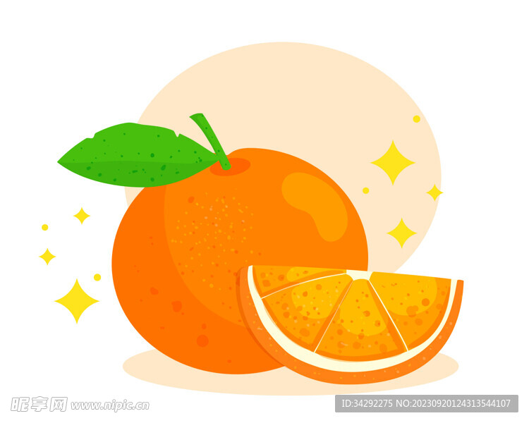 橙子插画