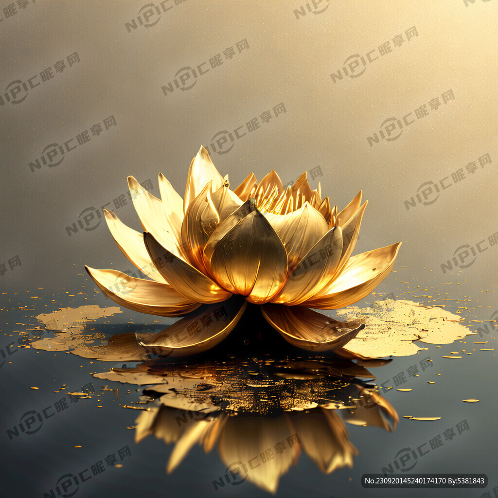 凋谢的荷花 金色洒满水面