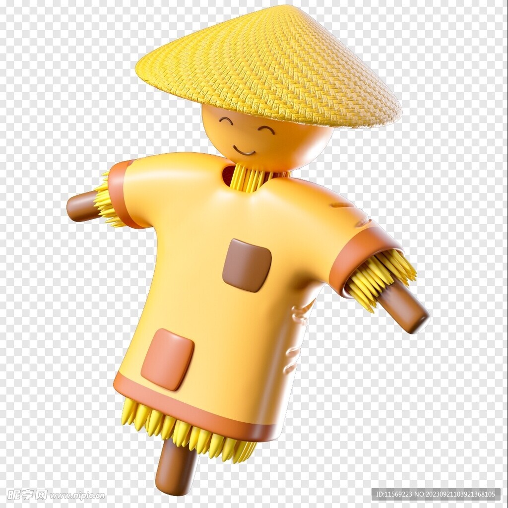 卡通可爱稻草人