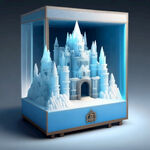 一个八音盒，里面是美丽的冰雪城堡