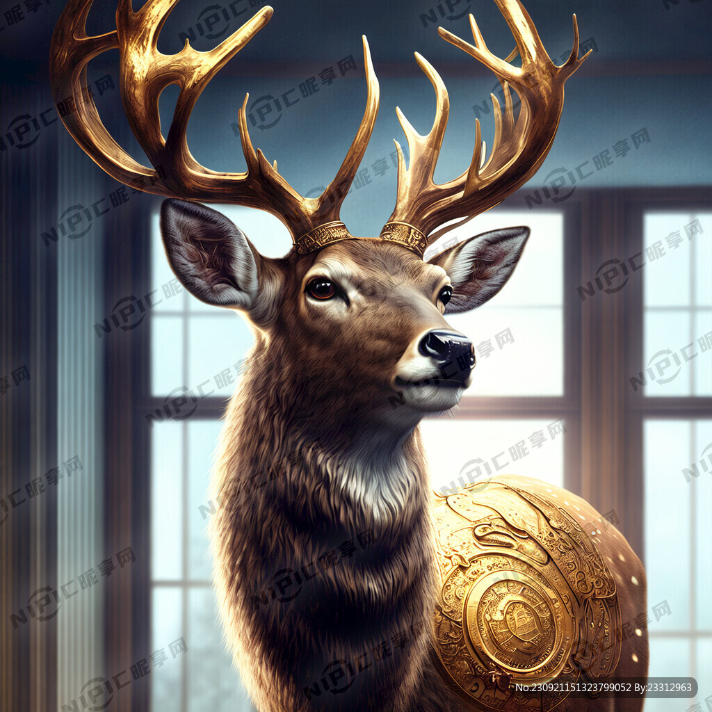 有鹿 有财富 寓意鹿上有财