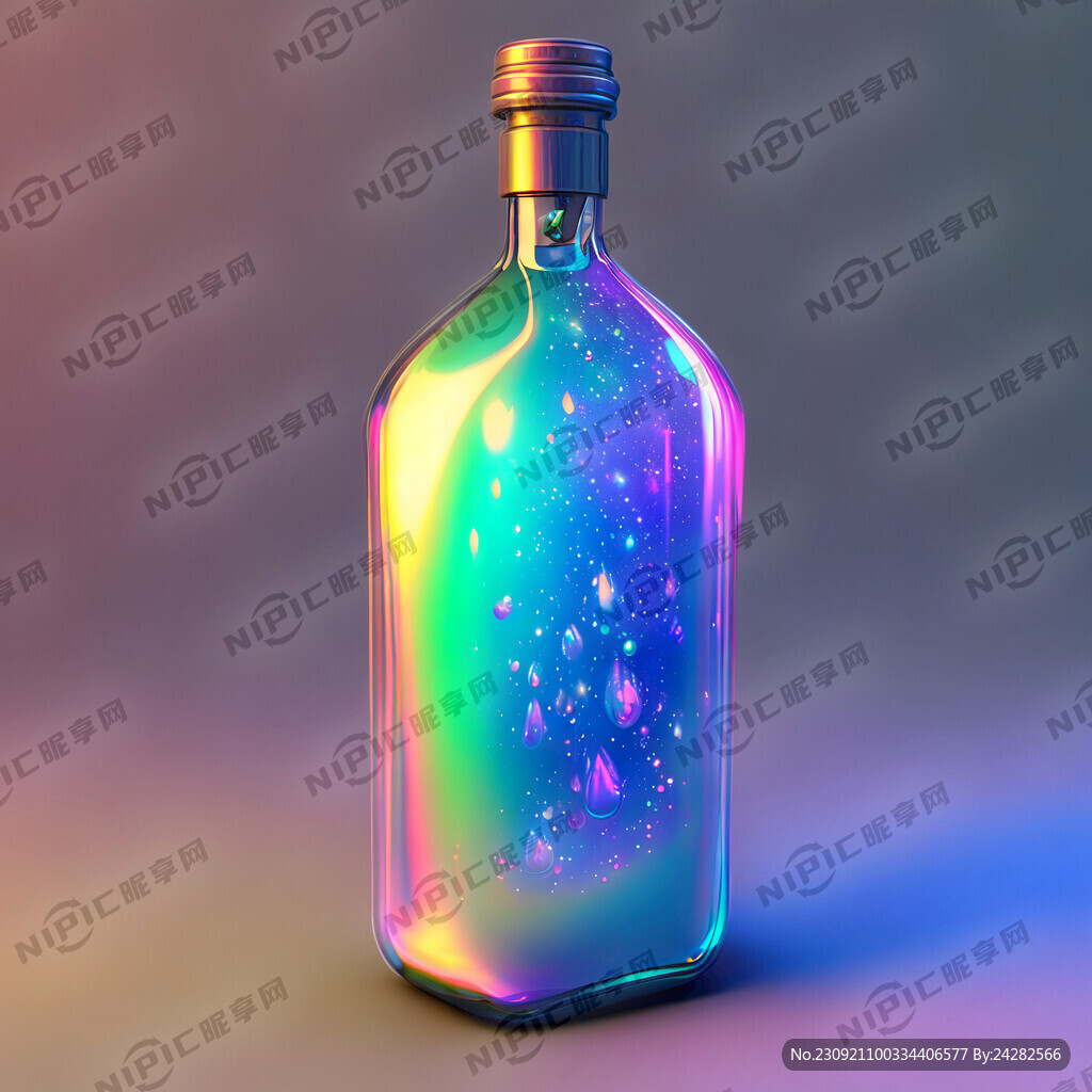 全息色 可爱 艺术创想 酒瓶