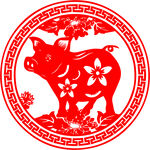 猪剪纸
