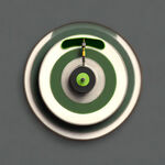 餐桌电动转盘俯视图，灰绿色，艺术漆效果