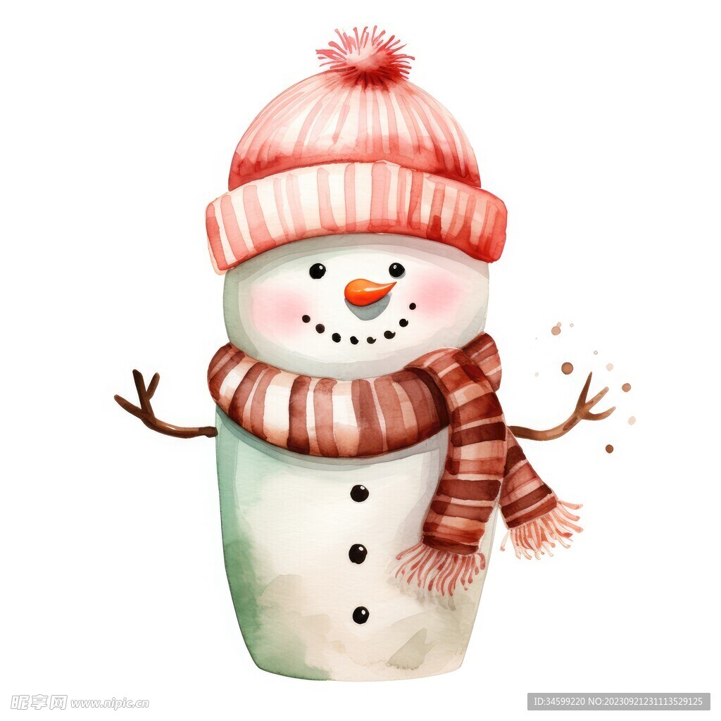 卡通雪人插画