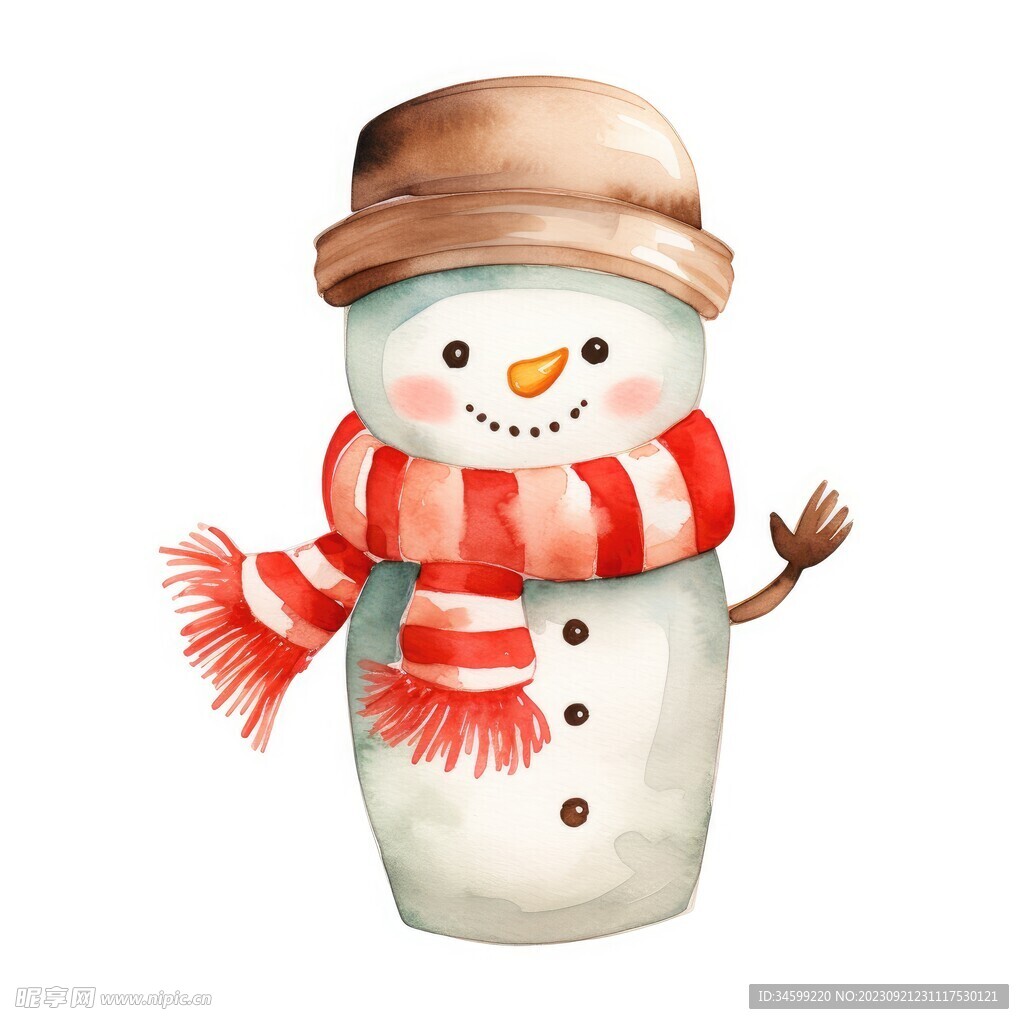 卡通雪人插画