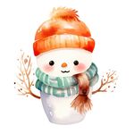 卡通雪人插画