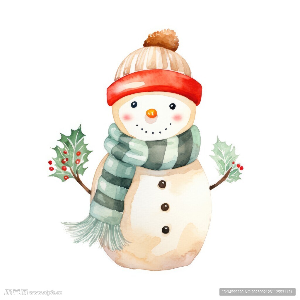 卡通雪人插画