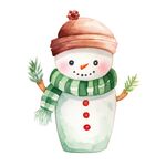 卡通雪人插画