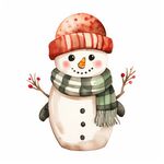 卡通雪人插画