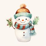 卡通雪人插画
