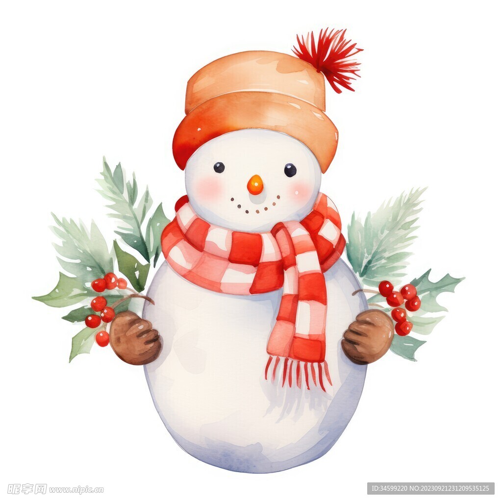 卡通雪人插画