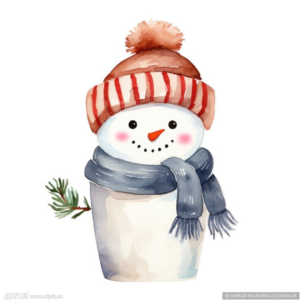 卡通雪人插画