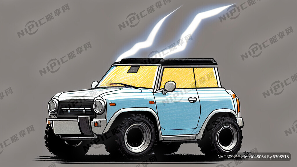 迷你四驱车 简笔画 闪电