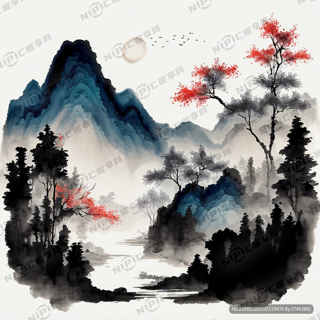 招牌标 山水 简洁 纯白色