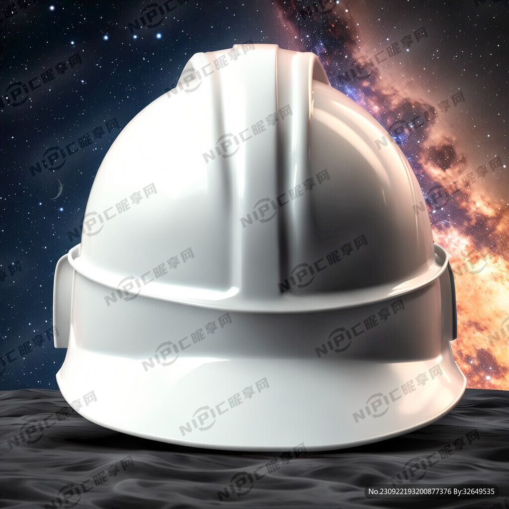 月亮安全帽融合星空