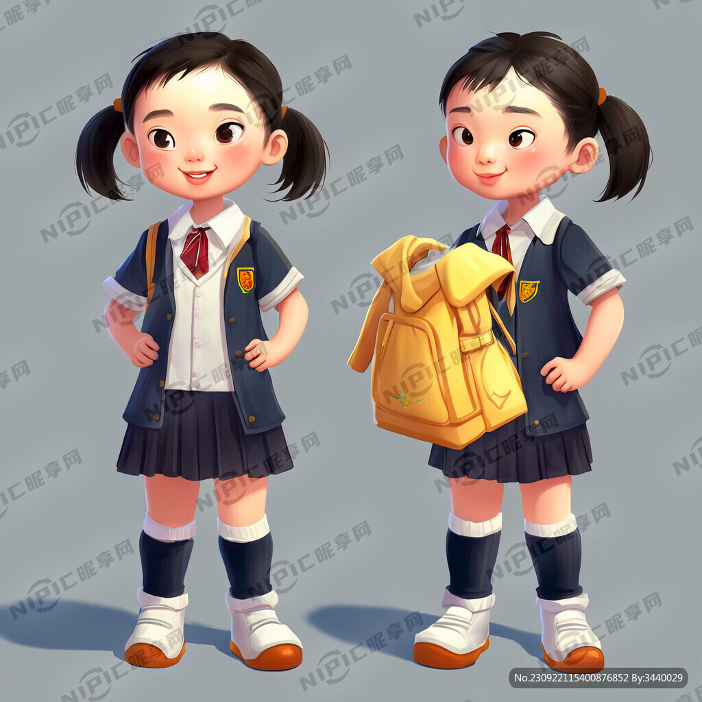 小学生整理衣服卡通人物