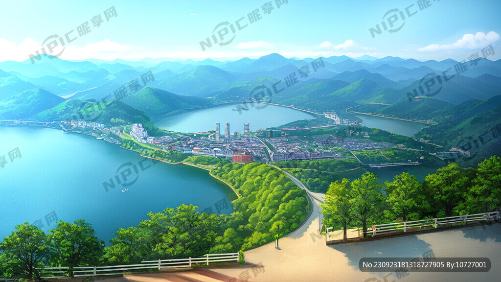 南京 紫清湖 卡通画 风景
