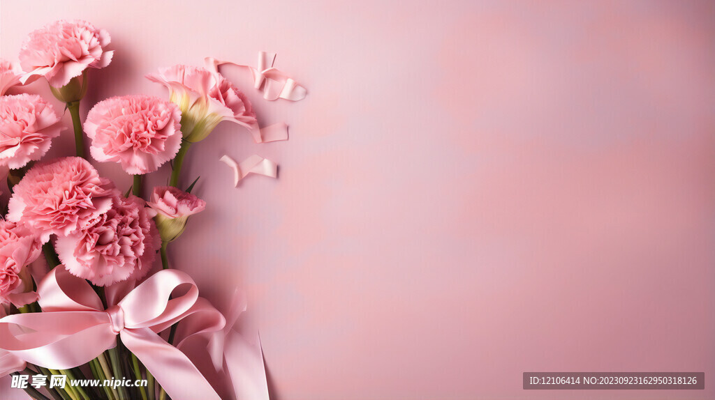 教师节康乃馨花朵背景