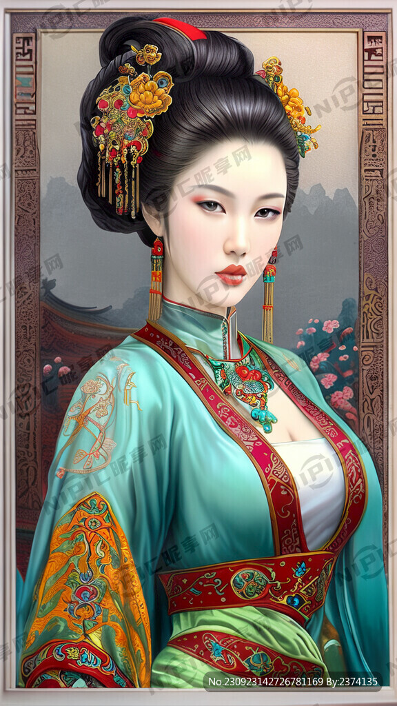 古风美女 未来科技感 3D立体