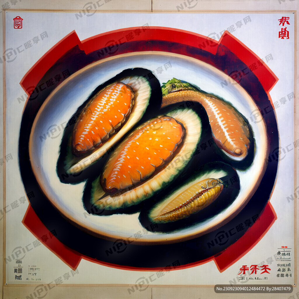 鲍鱼辽参宣传画